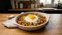 Gemüse mit Ei aus dem Ofen – ein schnelles Feierabendgericht aus der Auflaufform