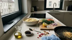 Taboulé-Bowl mit Bulgur, Granatapfel und knusprigem Rindfleisch