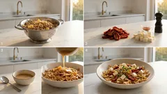 Mediterraner Farfalle-Salat mit Feta und getrockneten Tomaten – ohne Mayo