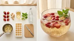 Alkoholfreie Erdbeerbowle mit Holunder – prickelnd und schnell vorbereitet