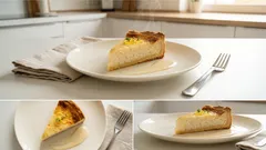 Milchreiskuchen aus dem Ofen: cremige Füllung auf knusprigem Mürbeteig