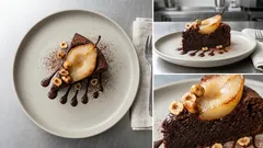 Birnen-Schokokuchen mit Haselnüssen: saftig dank Apfelmus, schnell gebacken