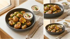 Knusprige Bratkartoffeln mit Curryblättern – dazu Chili-Feigen-Joghurt