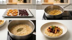 Cremiges Herbst-Risotto mit Kürbis, Roter Bete und Ziegenkäse – aus dem Ofen getoppt