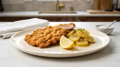 Wiener Schnitzel mit lauwarmem Kartoffelsalat – so wird die Panade schön luftig