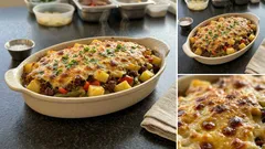 Hackfleisch-Gemüsegratin mit Kartoffeln – saftig, würzig und perfekt zum Vorbereiten