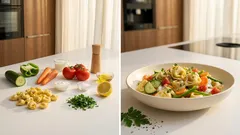 Vegetarischer Tortellini-Salat: schnell gemacht, frisch und angenehm cremig